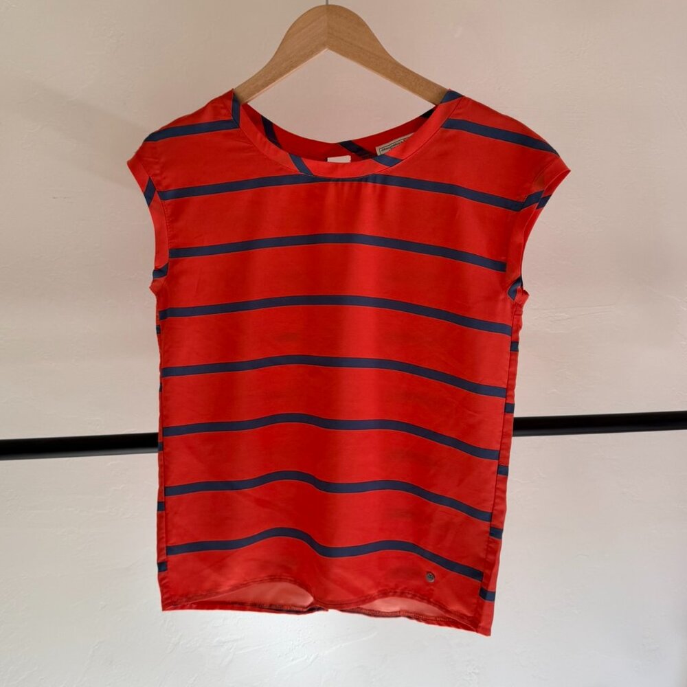 Abercrombie & Fitch Orange & Gray Stripe Top XS